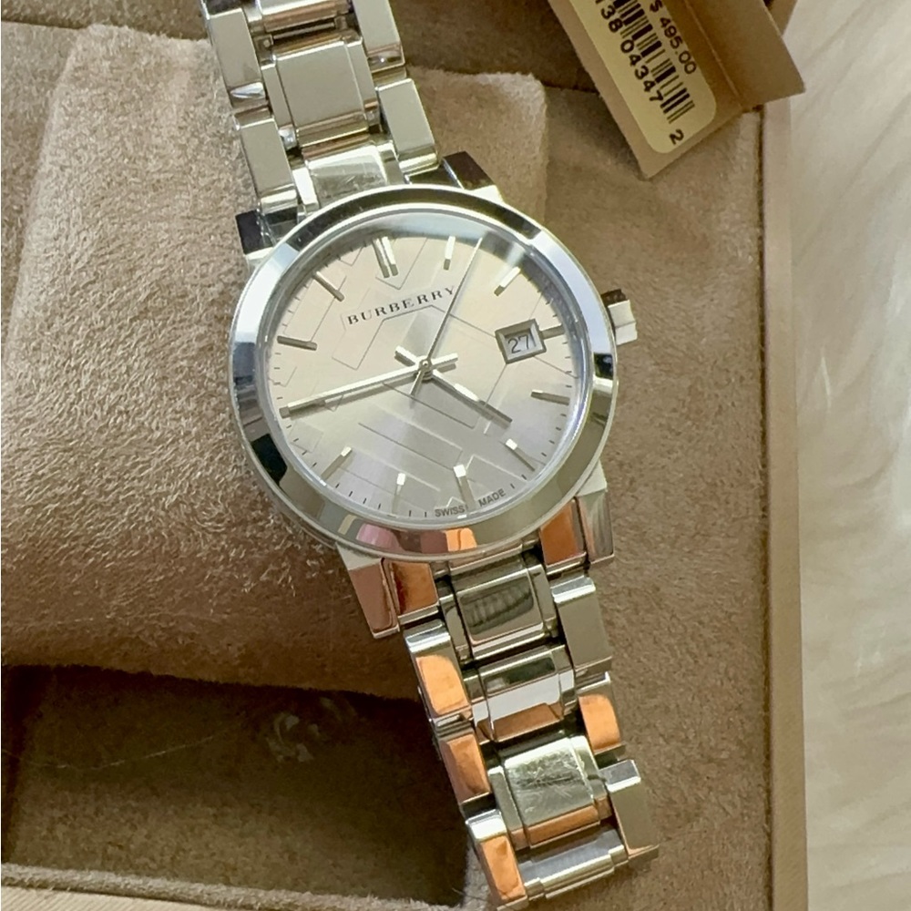 Burberry Watch Model #BU9143 Silver Authentic